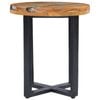 vidaXL Solid Teak Wood Coffee Table 40x45cm Polyresin Side Sofa Couch Stand