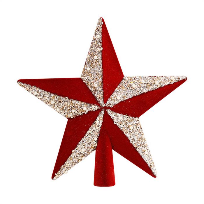 Catzon 20cm Christmas Tree Topper Firmly Staying Suitable for Bedroom Living Holiday Events-WineRed