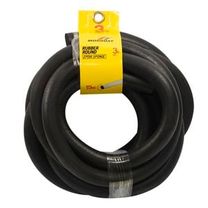 Moroday 15mmx3m Round Rubber Sponge Black