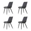 Familand Dining Chairs Set of 4 Padded Seat Kitchen Living Room Chair Leather in Black