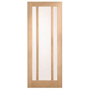 Corinthian 2040 x 820 x 35mm Internal Door White Oak Moda Translucent Glass AMODG19