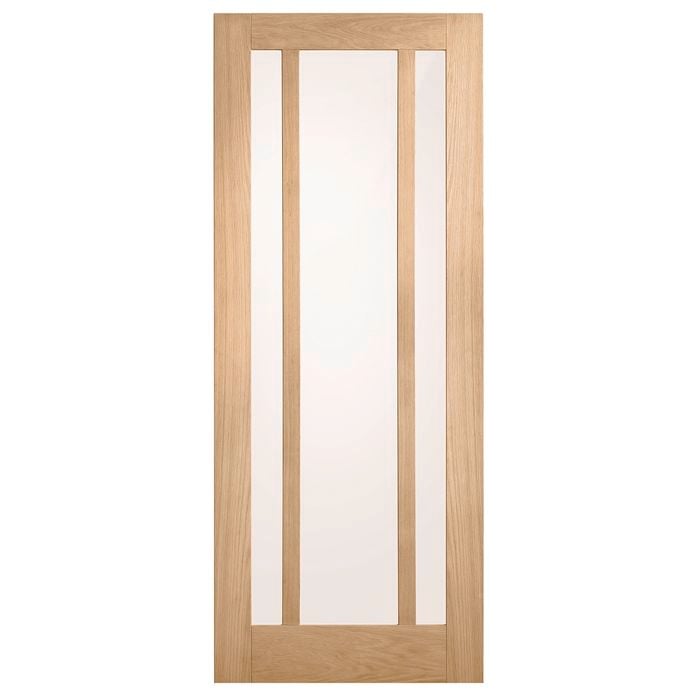 Corinthian 2040 x 820 x 35mm Internal Door White Oak Moda Translucent Glass AMODG19