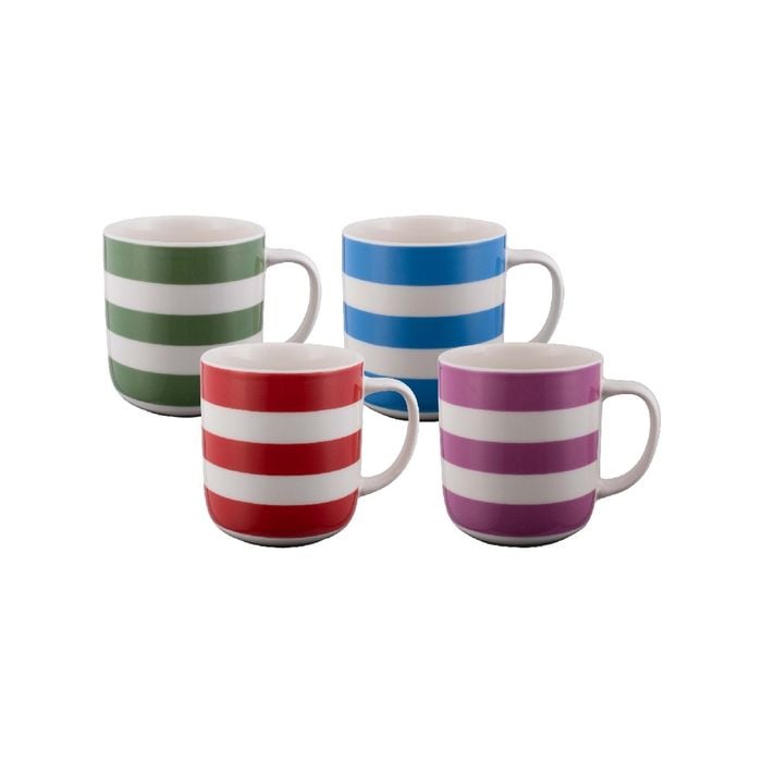 Bundanoon New Bone China Coffee & Tea Mugs - 400ml Nautical Stripes