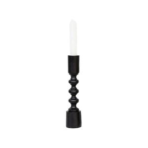 Ssh Collection Ripple 22cm Single Candle Stand - Black