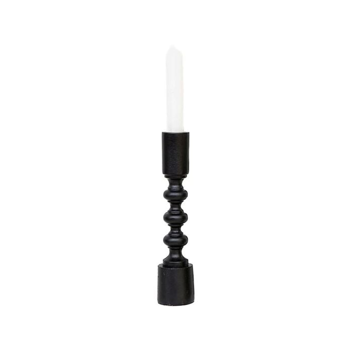 Ssh Collection Ripple 22cm Single Candle Stand - Black