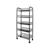 SOGA 5 Tier Black Steel Bee Mesh Kitchen Cart with Wheels