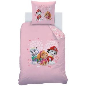 Paw Patrol Pink Friends Furever Cotton Quilt Cover Set - Single Bed Size
