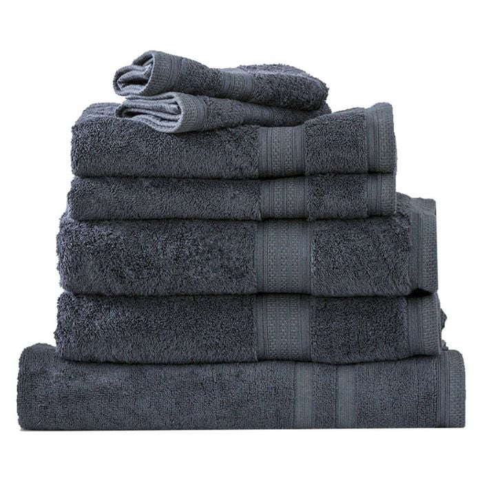 7pc Renee Taylor Towel Set Stella 650 Gsm Super Soft Bamboo Cotton Indigo