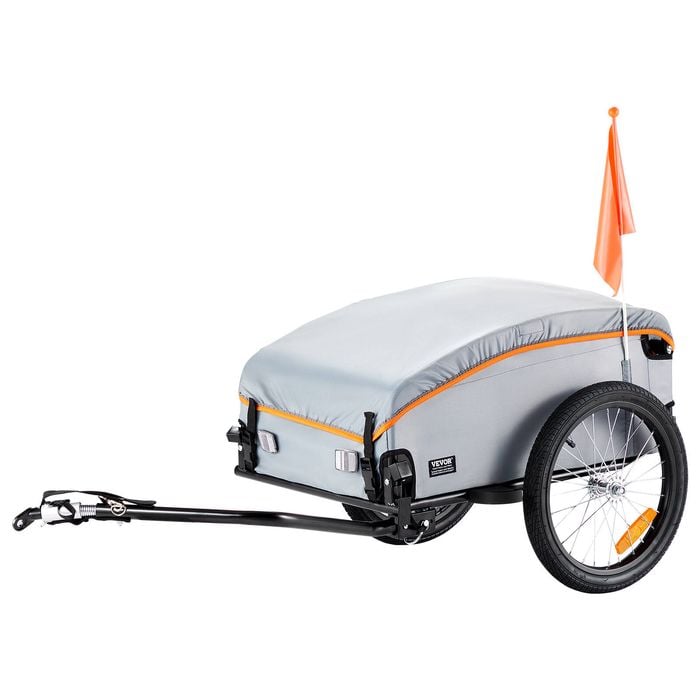 VEVOR Bike Cargo Trailer Black Heavy-Duty Foldable Compact Storage with Universal Hitch
