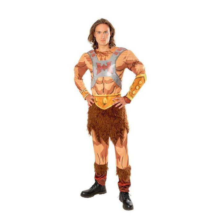 Adult He-Man Revelation Halloween Costume with Muscle Suit and Faux Fur Tunic, STANDARD