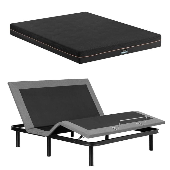 Artiss King Size Adjustable Bed Frame With Giselle Cooling Gel-infused Mattress