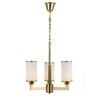 Telbix Ahern Modern Pendant Hanging Lamp Light Solid Brass Glass Brass Opal Brushed