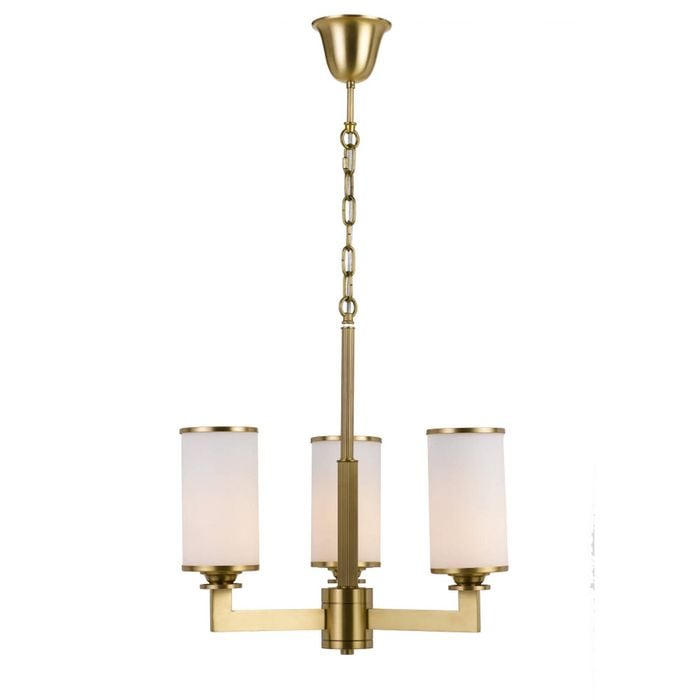 Telbix Ahern Modern Pendant Hanging Lamp Light Solid Brass Glass Brass Opal Brushed