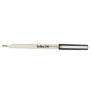 Artline Fineliner Medium Pen 0.6mm (Box of 12) (Black)