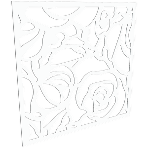 ProtectorAl 300-1200w x 300-1200h Pearl White Roses Unframed Solid Aluminium Decorative Panel