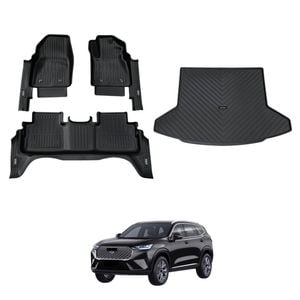 AUSGO Floor Mats & Boot Liner Set for Haval H6 B01 Series 2021-Onwards Car Floor Liners Cargo Mat