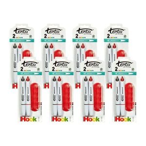 16pc Texta Non-toxic 1mm Whiteboard Markers Black And Red W/ Magnetic Hook