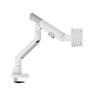 Heavy Duty Gas Spring Single Screen Monitor Arm for 17-49" Displays Screen Holder VESA Mount in Fine White - Monitor Arm