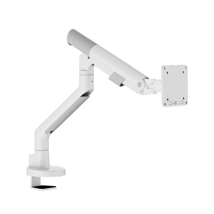 Heavy Duty Gas Spring Single Screen Monitor Arm for 17-49" Displays Screen Holder VESA Mount in Fine White - Monitor Arm