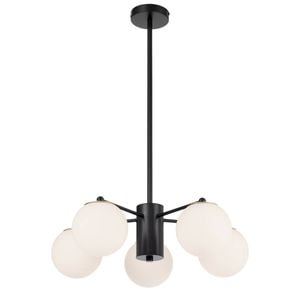 Telbix Marsten Contemporary Pendant Hanging Lamp Light Metal Glass Black Opal Matt Antique Gold
