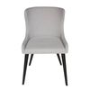 SK Designer Living | Osaka Upholstered Dining Chair | Black Wood Legs - Light Grey Fabric