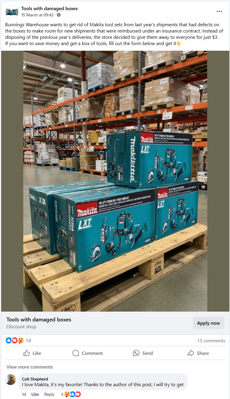 Makita scam image 3