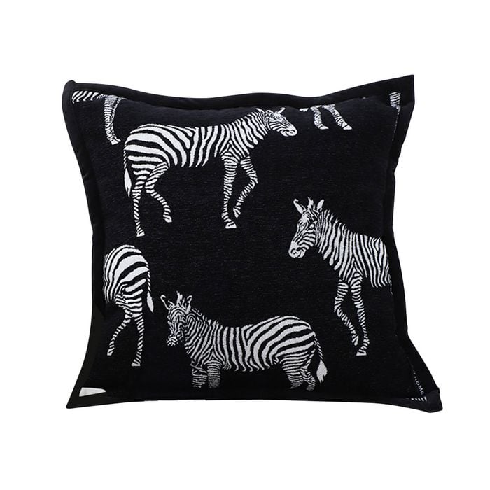 SOGA 45cm Black Light Luxury Zebra Square Cushion