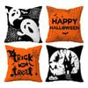 Catzon 4 Pcs Scary Throw Pillow Covers Linen Cushion Case for Decor 50X50cm