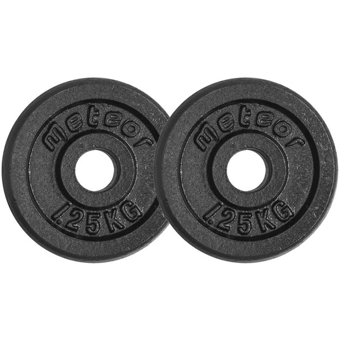 METEOR 1.25kgx2 Black Cast Iron Standard Weight Plates