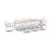 Balmoral 2.5m Table 8 Capri Dining Chairs White & Olefin Grey Cushions