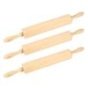 3PK Urban Kitchen Wooden Rolling Pin Deluxe 43cm High Quality & Durable Design