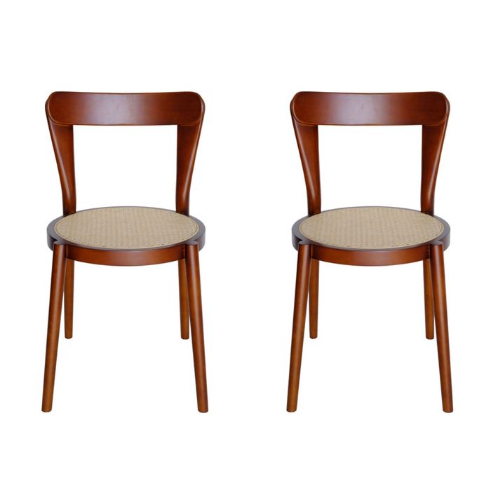 Pack of 2 | Replica Passoni Pagaia Dining Chair | Bamboo - Walnut & Natural