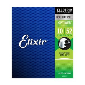 Elixir #19077 Electric Guitar Strings Optiweb Nickel Steel 10-52 Light Heavy