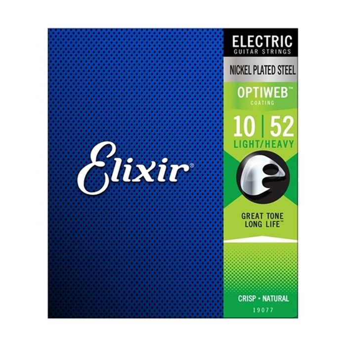 Elixir #19077 Electric Guitar Strings Optiweb Nickel Steel 10-52 Light Heavy