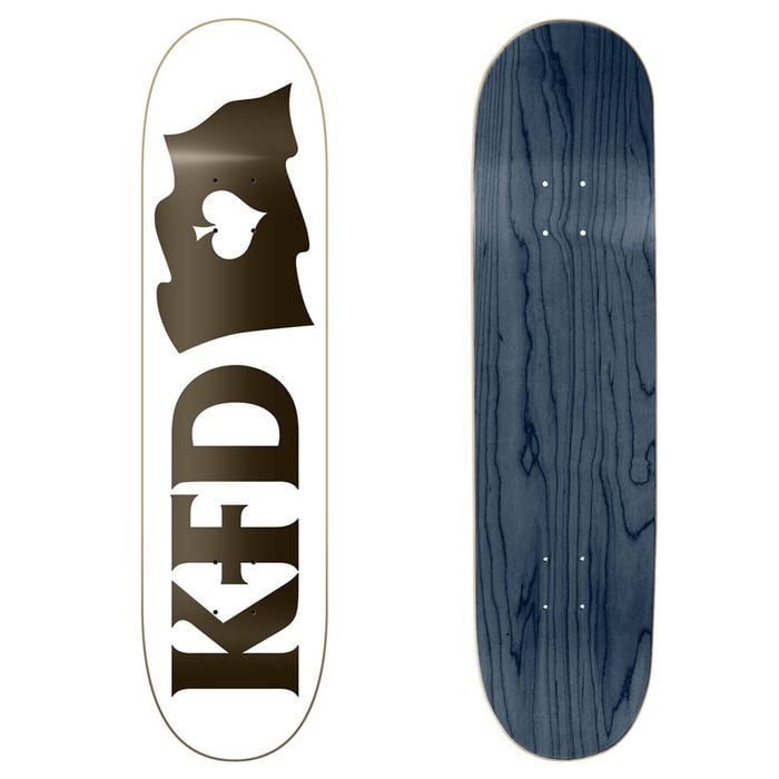 Kfd Logo Adventure Skateboard Deck Epoxy Flagship White Deck Width 8in