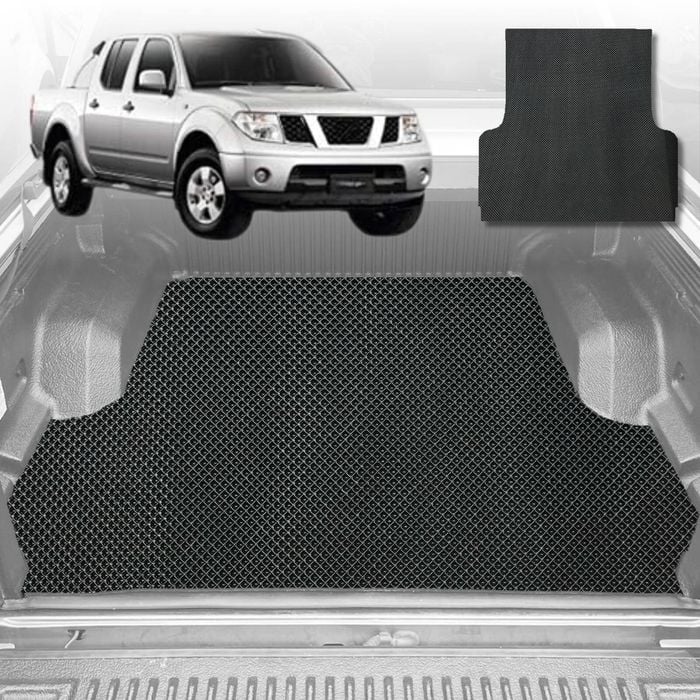 6D Diamond Ute Tub Mat for Nissan Navara Dual Cab (D40 ST/STX) 2005-2014 (with spray on liner or no liner)-Black-Outback GT