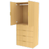 Lugna 2048 x 900 x 580mm Sand Hanging 4 Drawer Double Door Cabinet
