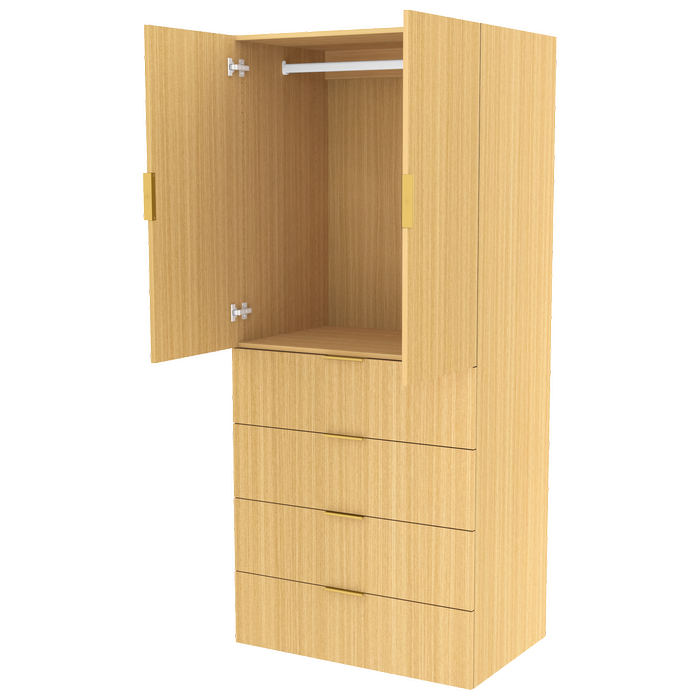 Lugna 2048 x 900 x 580mm Sand Hanging 4 Drawer Double Door Cabinet