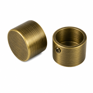 Pillar 25mm Antique Brass Curtain Rod Finial Cap - 2 Pack
