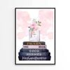 Light Pink Fashion Perfume with Flowers Print 100% Australian Made 90x120cm (Poster)