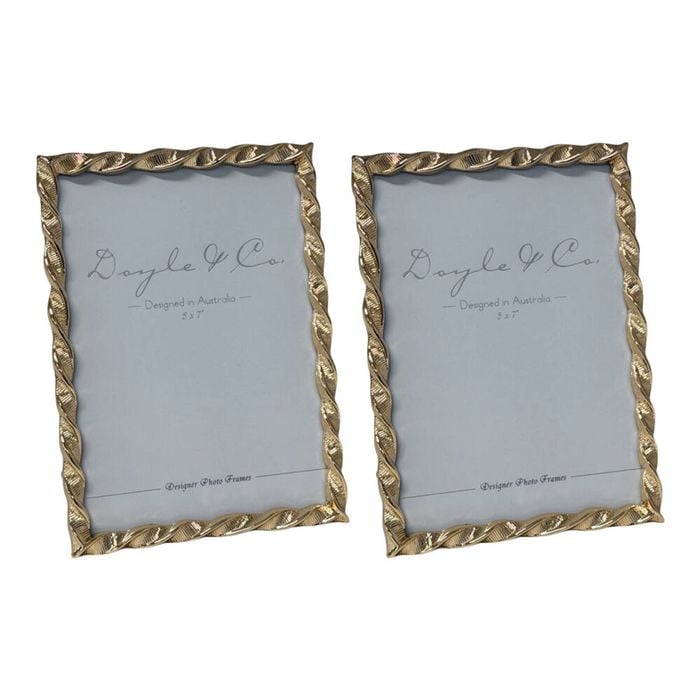 2PK SS Collective Gold Elegant Textured Twirl Rectangle Photo Frame 5x7