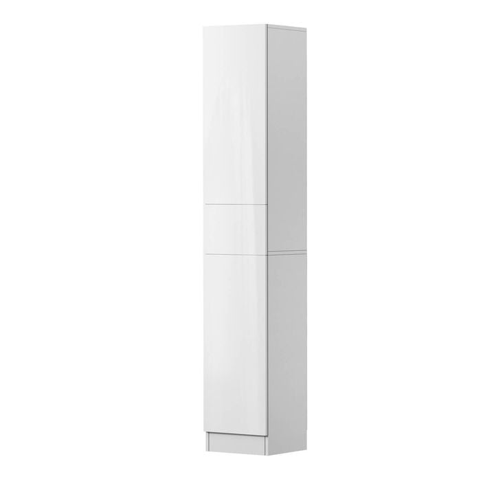 Oikiture Tall Bathroom Cabinet Storage Laundry Slim Toilet Floor Cupboard White