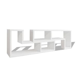 vidaXL TV Cabinet Double L-Shaped White Entertainment Stand Display Sideboard