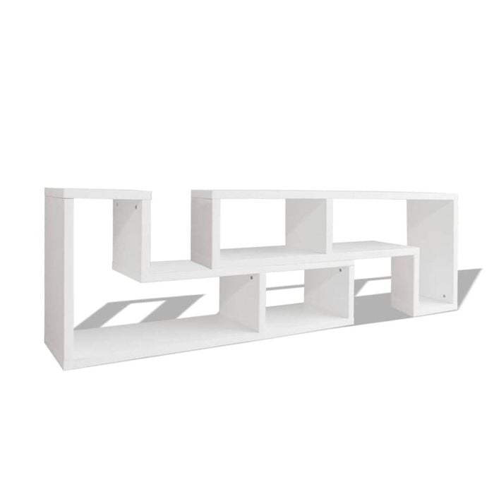 vidaXL TV Cabinet Double L-Shaped White Entertainment Stand Display Sideboard
