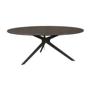 Neo 90cm Coffee Table Ceramic Tempered Glass Top Dark Grey