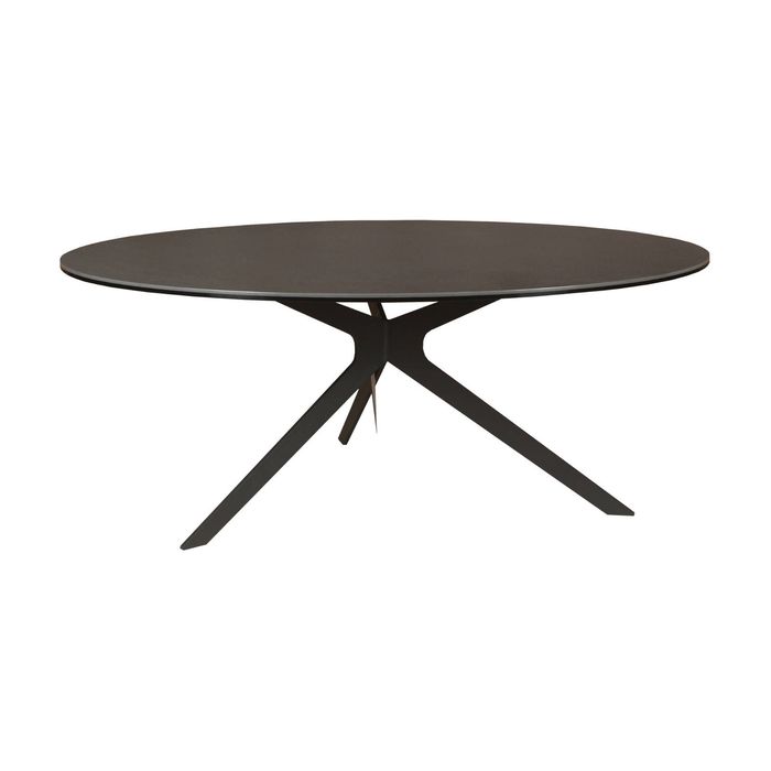 Neo 90cm Coffee Table Ceramic Tempered Glass Top Dark Grey