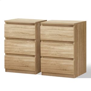 ALFORDSON Set of 2 Bedside Table Wood