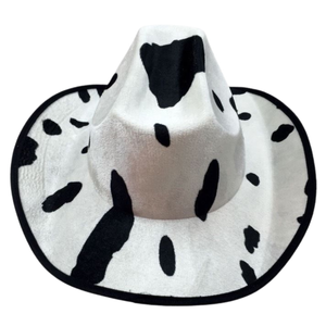 Cow Hat Adult Cowboy Cowhide Print Wild West Costume Party Fancy Dress Fedora