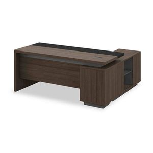 Modern Furniture Carter Executive Office Desk+Left Return-180cm-Coffee+Charcoal