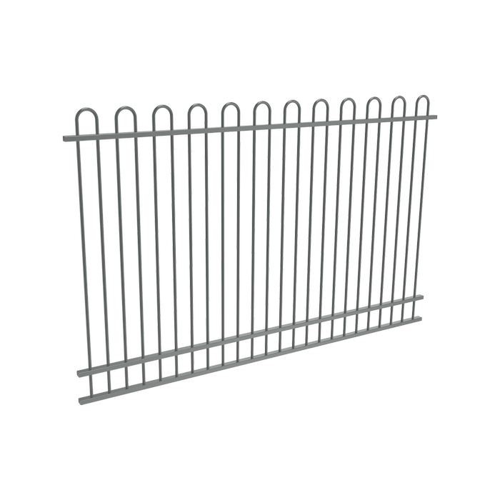 ProtectorAl 1201 - 2399 x 1500mm Monument Aluminium Loop Top Pool Fence Panel With Mid Rail